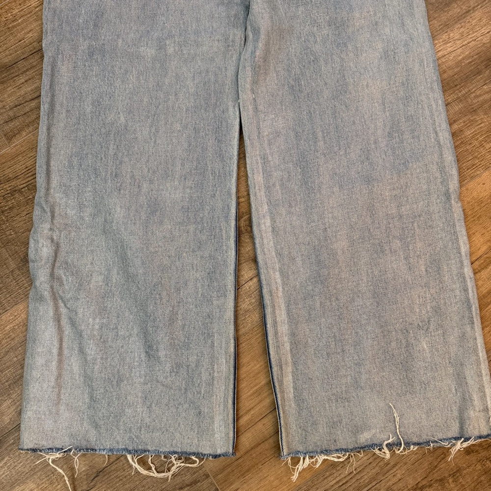 Blank NYC The Franklin Ribcage Wide Leg Womens 27 Metallic Silver Coated Grunge - Picture 6 of 11